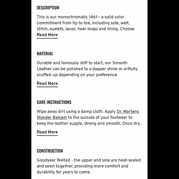 Dr. Martens Mono Smooth Leather Unisex Shoes - Women’s: US 9 - Men’s: US 8 - Picture 12 of 17